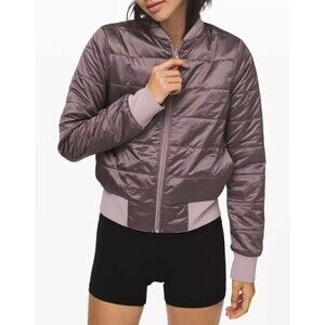 LULULEMON Non-Stop Bomber Women REVERSIBLE‎ Crop Jacket Size 8 Pink Mist NEW